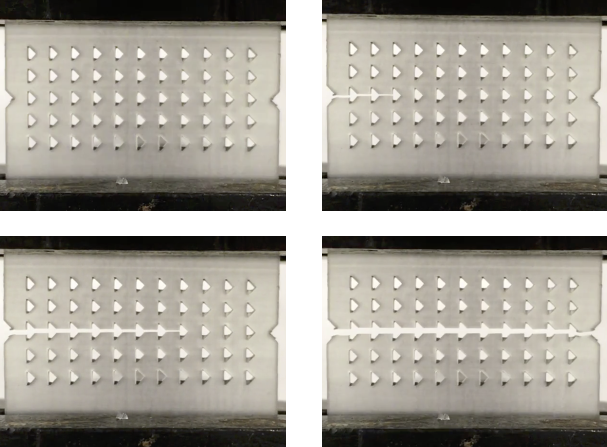 Asymmetric crack propagation in fracture diode.